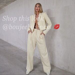 H&M Wide-Leg Twill Pants